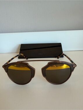 Dior So Real Sunglasses Bronze Tortoise Shell  Made in Italy